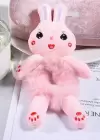 Pembe Renk Tavşan Figürlü Peluş Simit Toka