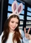 Pembe Renk Tavşan Kulağı Figürlü Peluş Taç