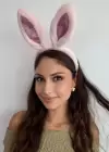 Pembe Renk Tavşan Kulağı Figürlü Peluş Taç