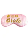 Pembe Renk Team Bride Yazılı Saten Uyku Bandı