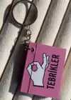 Pembe Renk Tebrikler Yazılı Defter Anahtarlık