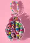 Pembe Renk Uğur Böceği Figürlü Çantalı Toka Set
