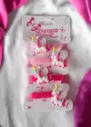 Pembe Renk Unicorn Figürlü Çocuk Set Toka