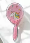 Pembe Renk Unıcorn Figürlü Sim Detaylı Saç Tarama Fırçası/ Tarak