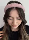 Pudra Renk Peluş Taç