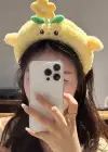 Sarı Renk Dönen Çiçek Detaylı Peluş Taç