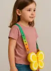 Sarı Renk Kelebek Figürlü Pop-it Çocuk Çanta