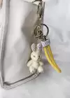 Sarı Renk Tavşan Figürlü Taşlı Anahtarlık