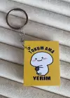 Sarı Renk Tokum Ama Yerim Yazılı Defter Anahtarlık