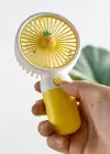 Sarı Ve Beyaz Renk Ananas Figürlü Taşınabilir Şarjlı Telefon Tutacaklı El Fanı