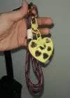 Sarı Ve Mor Renk Kalp Figürlü Çanta Charm/ Anahtarlık
