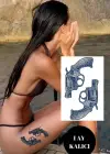 Silah Figürlü 12 Saat Sonra Kararan Geçici Dövme Tattoo