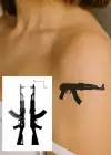 Silah Figürlü Mini Dövme Tattoo