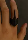 Siyah Renk Ayarlanabilir Çelik Erkek Yüzük