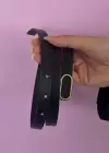 Siyah Renk Deri Detaylı Kadın Kemer