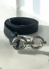 Siyah Renk Deri Detaylı Kadın Kemer