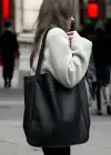 Siyah Renk Deri Kadın Çanta