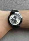 Siyah Renk Deri Kordonlu Çelik Erkek Saat