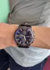 Siyah Renk Deri Kordonlu Çelik Erkek Saat
