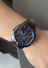 Siyah Renk Deri Kordonlu Çelik Erkek Saat
