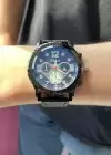 Siyah Renk Deri Kordonlu Çelik Erkek Saat