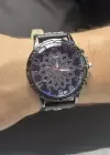 Siyah Renk Deri Kordonlu Çelik Erkek Saat
