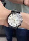 Siyah Renk Deri Kordonlu Çelik Erkek Saat