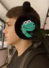 Siyah Renk Dinazor Figürlü Peluş Erkek Çocuk Kulaklık