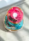 Siyah Renk Donut Figürlü Perma Paket Lastik Toka