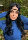 Siyah Renk İnce Örgülü Lastik Bandana