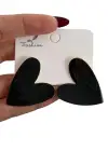 Siyah Renk Kalp Figürlü Küpe (Çift)