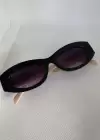 Siyah Renk Krem Saplı Kadın Güneş Gözlüğü