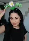 Siyah Renk Kurbağa Ve Papatya Figürlü Taç