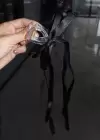 Siyah Renk Kurdele Figürlü Mandal Toka