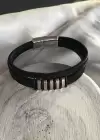Siyah Renk Metal Detaylı Çelik Bileklik