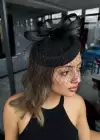 Siyah Renk Nikah Şapkası/Vualet Şapka