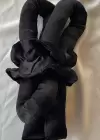Siyah Renk Saç Şekillendirici Saç Sosisi Saten Toka Seti