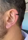 Siyah Renk Sıkıştırmalı Ear Cuff Unisex Halka Küpe (Çift)