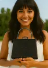 Siyah Renk Simli Abiye Portföy Çanta