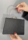 Siyah Renk Simli Abiye Portföy Çanta