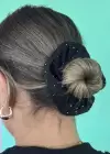 Siyah Renk Taşlı Simit Toka