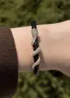 Siyah Renk Yılan Figürlü Deri Kelepçe Bileklik