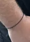 Siyah Renk Zincir Detaylı Çelik Erkek Bileklik