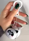 Siyah Ve Beyaz Kanatları Oynayan Panda Figürlü Anahtarlık