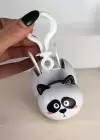 Siyah Ve Beyaz Kanatları Oynayan Panda Figürlü Anahtarlık