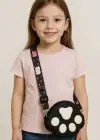 Siyah Ve Beyaz Renk Pati Figürlü Çocuk Çanta