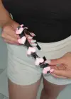 Siyah Ve Pembe Renk Kalp Figürlü Saç Bükücü Taç