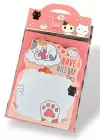 Somon Renk Kedi Figürlü Yapışkanlı Not Kağıdı