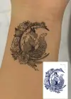 Tilki Ve Çiçek Figürlü 12 Saat Sonra Kararan Geçici Dövme Tattoo