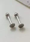 Top Detaylı Gümüş Renk Piercing
